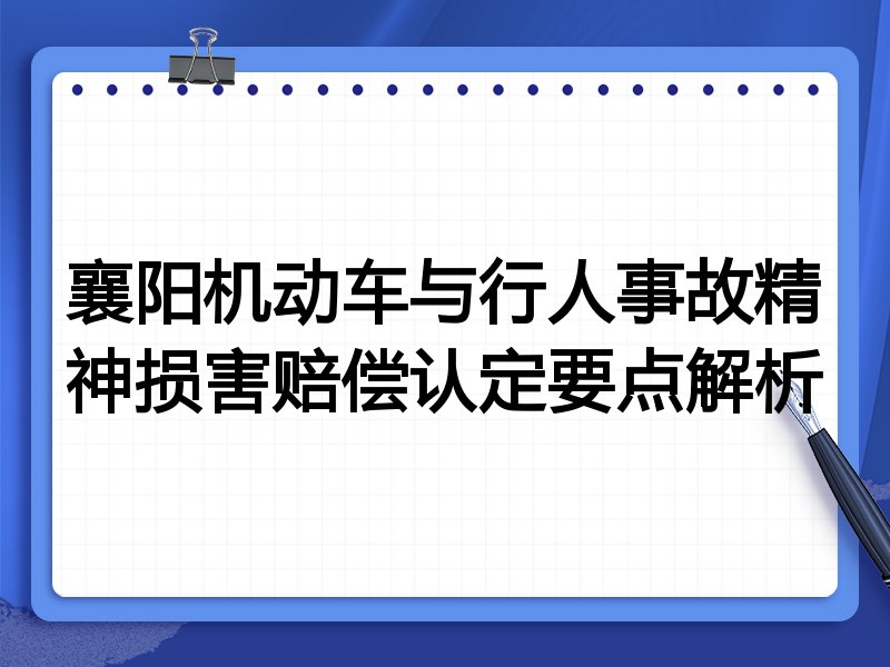 襄阳机动车与行人事故精神损害赔偿认定要点解析