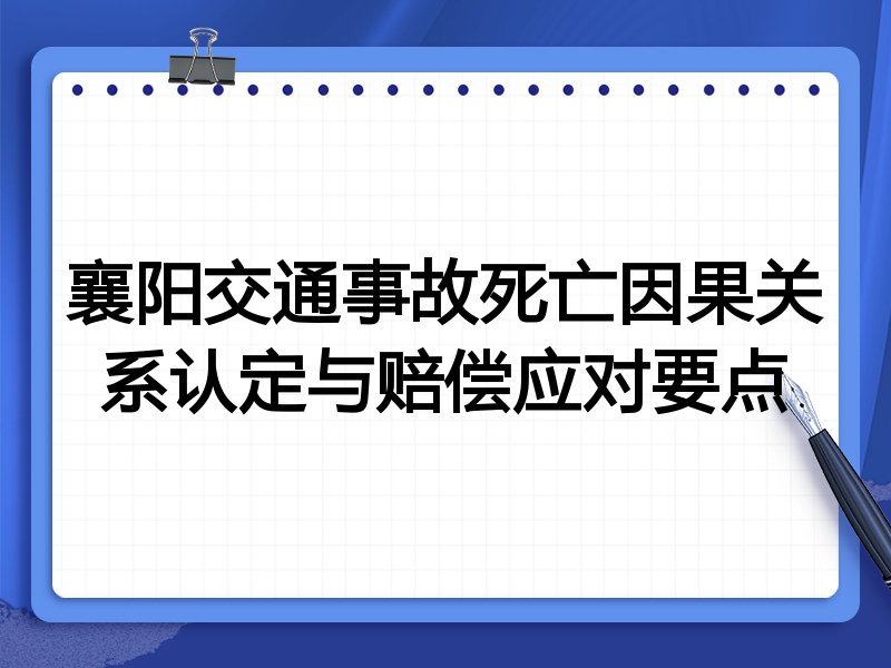 襄阳交通事故死亡因果关系认定与赔偿应对要点