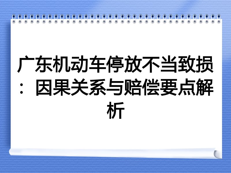 广东机动车停放不当致损：因果关系与赔偿要点解析