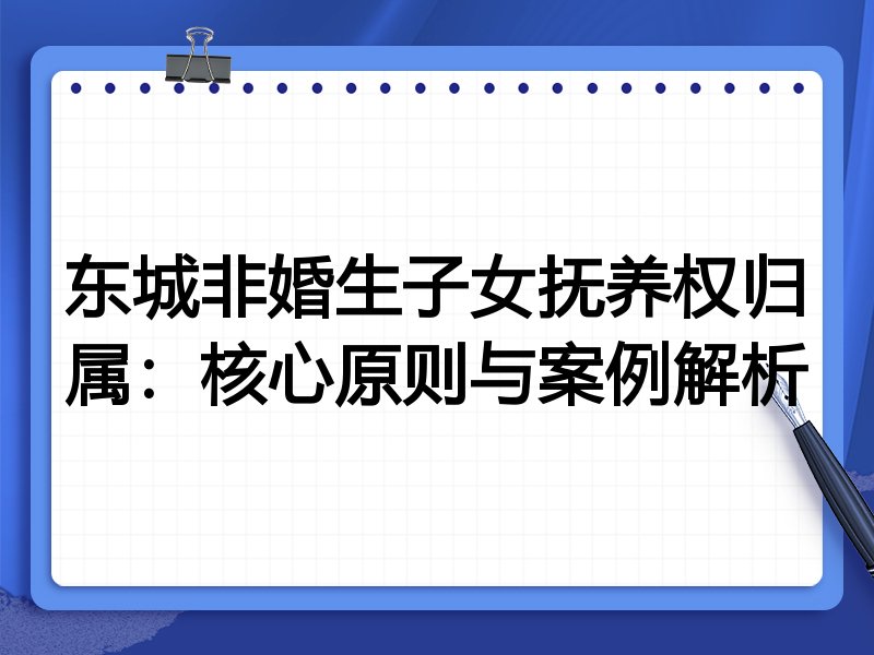 东城非婚生子女抚养权归属：核心原则与案例解析