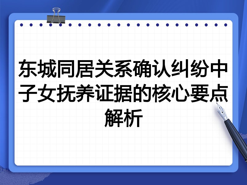 东城同居关系确认纠纷中子女抚养证据的核心要点解析
