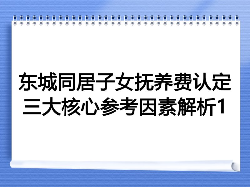 东城同居子女抚养费认定三大核心参考因素解析1