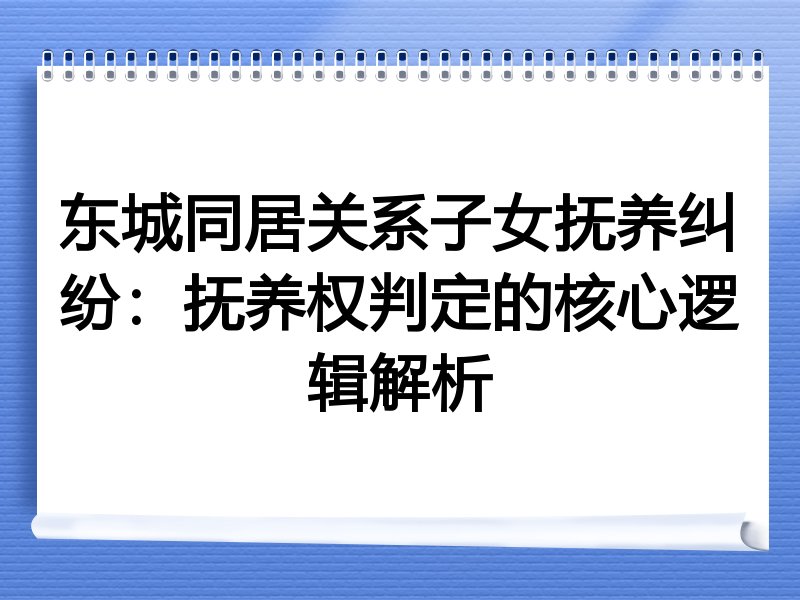东城同居关系子女抚养纠纷：抚养权判定的核心逻辑解析