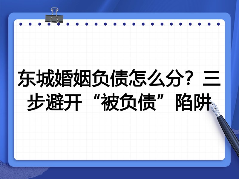 东城婚姻负债怎么分？三步避开“被负债”陷阱
