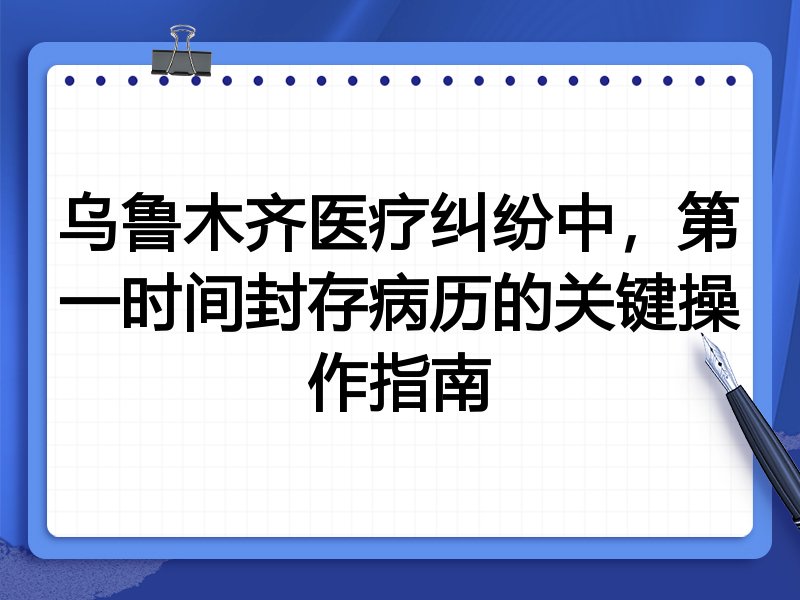 乌鲁木齐医疗纠纷中,第一时间封存病历的关键操作指南
