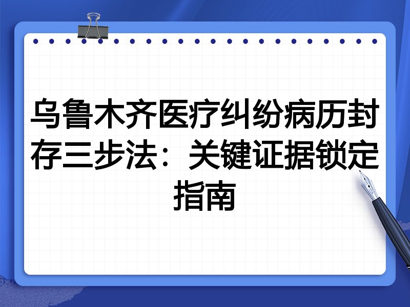 乌鲁木齐医疗纠纷病历封存三步法:关键证据锁定指南