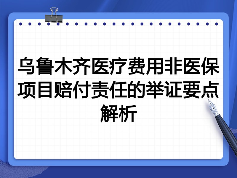 乌鲁木齐医疗费用非医保项目赔付责任的举证要点解析