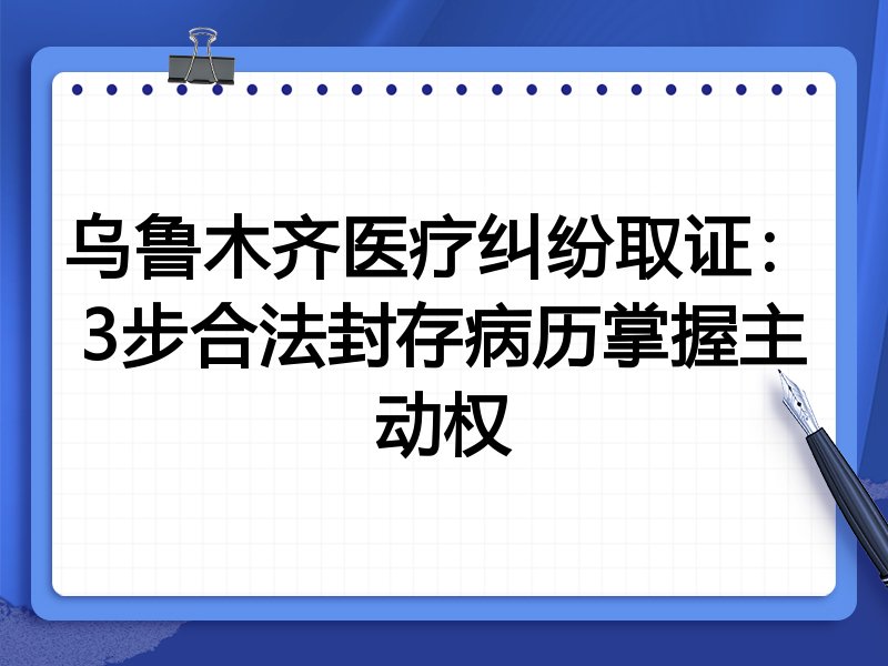 乌鲁木齐医疗纠纷取证:3步合法封存病历掌握主动权