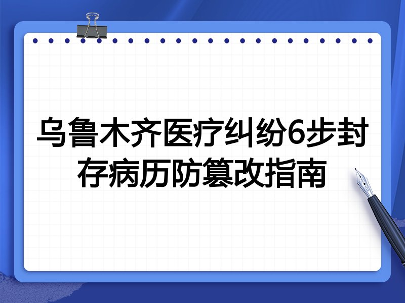 乌鲁木齐医疗纠纷6步封存病历防篡改指南