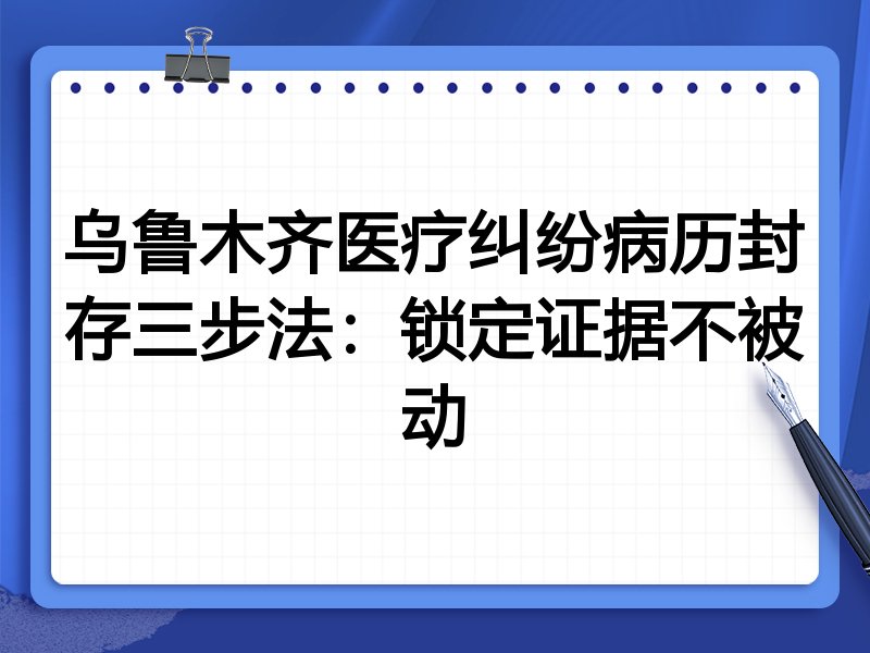 乌鲁木齐医疗纠纷病历封存三步法:锁定证据不被动