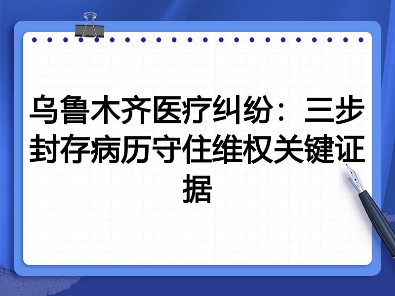 乌鲁木齐医疗纠纷：三步封存病历守住维权关键证据