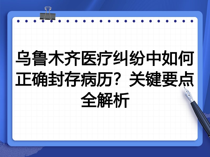 乌鲁木齐医疗纠纷中如何正确封存病历?关键要点全解析