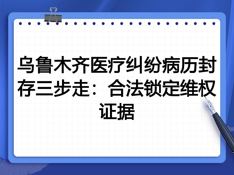 乌鲁木齐医疗纠纷病历封存三步走:合法锁定维权证据