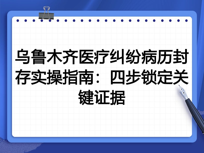 乌鲁木齐医疗纠纷病历封存实操指南:四步锁定关键证据
