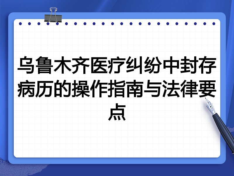乌鲁木齐医疗纠纷中封存病历的操作指南与法律要点