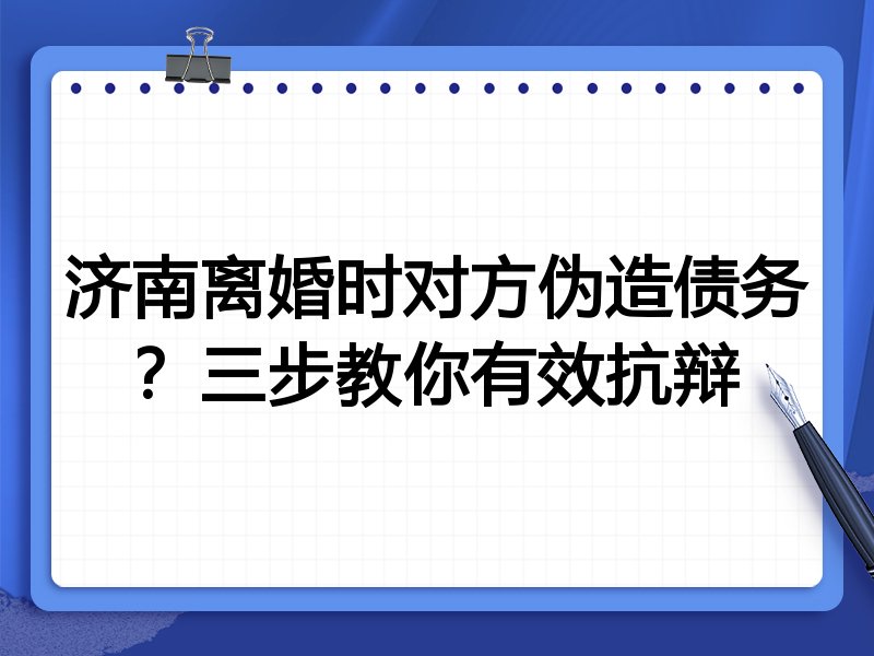 济南离婚时对方伪造债务?三步教你有效抗辩