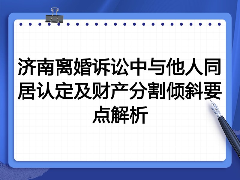 济南离婚诉讼中与他人同居认定及财产分割倾斜要点解析