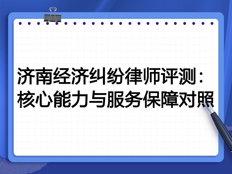 济南经济纠纷律师评测：核心能力与服务保障对照