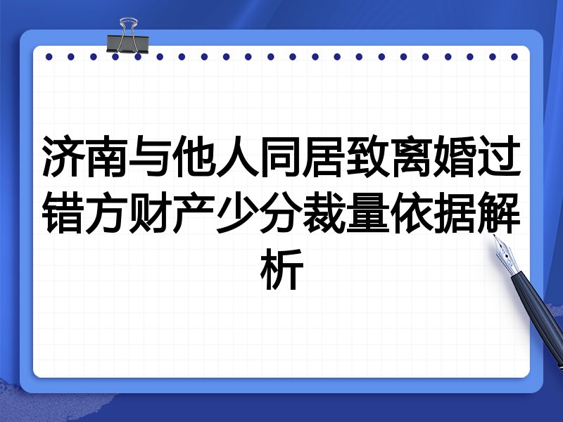 济南与他人同居致离婚过错方财产少分裁量依据解析