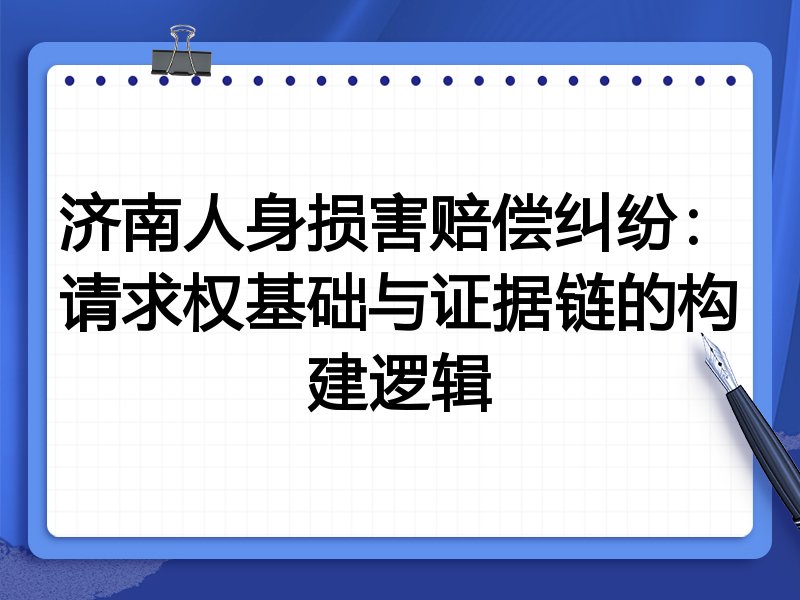 济南人身损害赔偿纠纷:请求权基础与证据链的构建逻辑