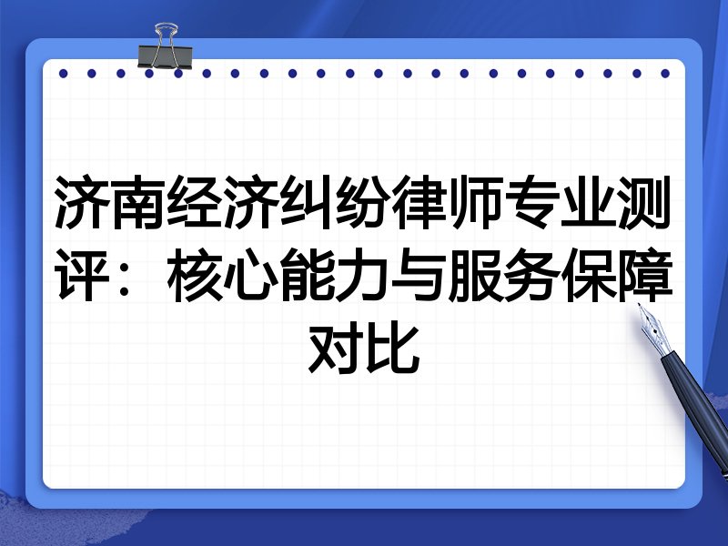 济南经济纠纷律师专业测评:核心能力与服务保障对比