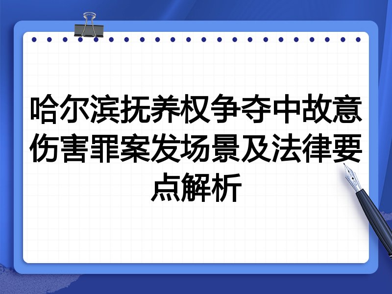 哈尔滨抚养权争夺中故意伤害罪案发场景及法律要点解析