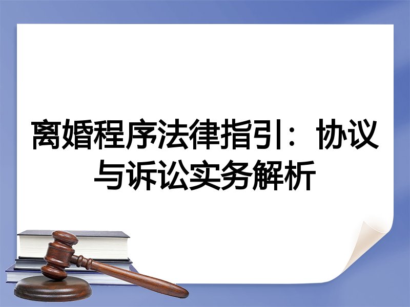 离婚程序法律指引：协议与诉讼实务解析