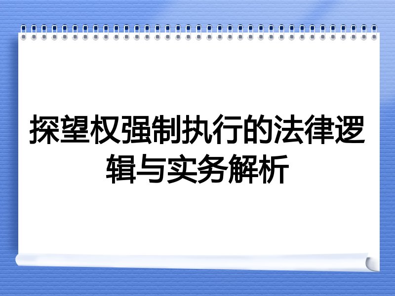 探望权强制执行的法律逻辑与实务解析
