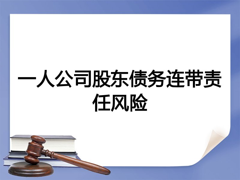 一人公司股东债务连带责任风险