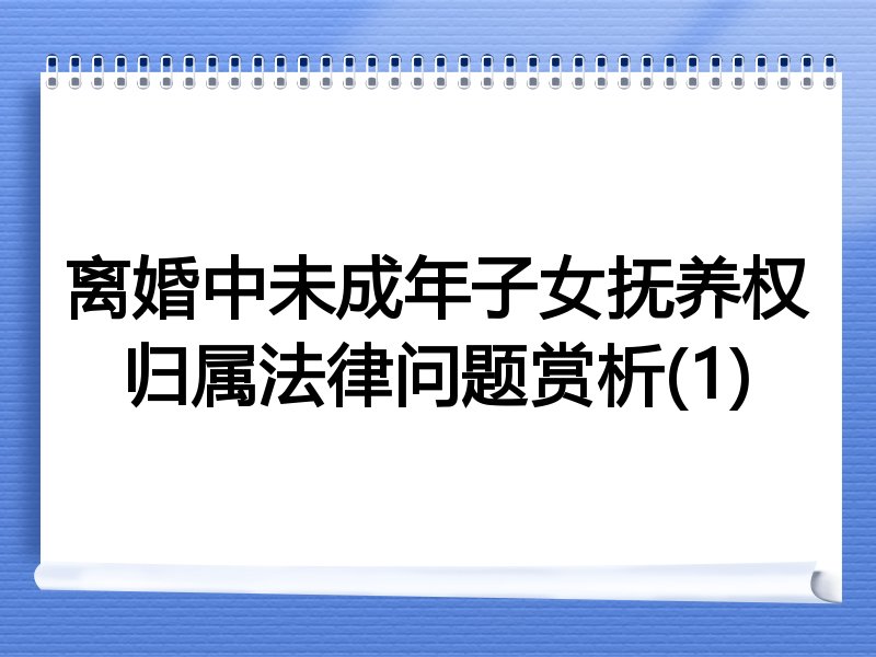 离婚中未成年子女抚养权归属法律问题赏析(1)