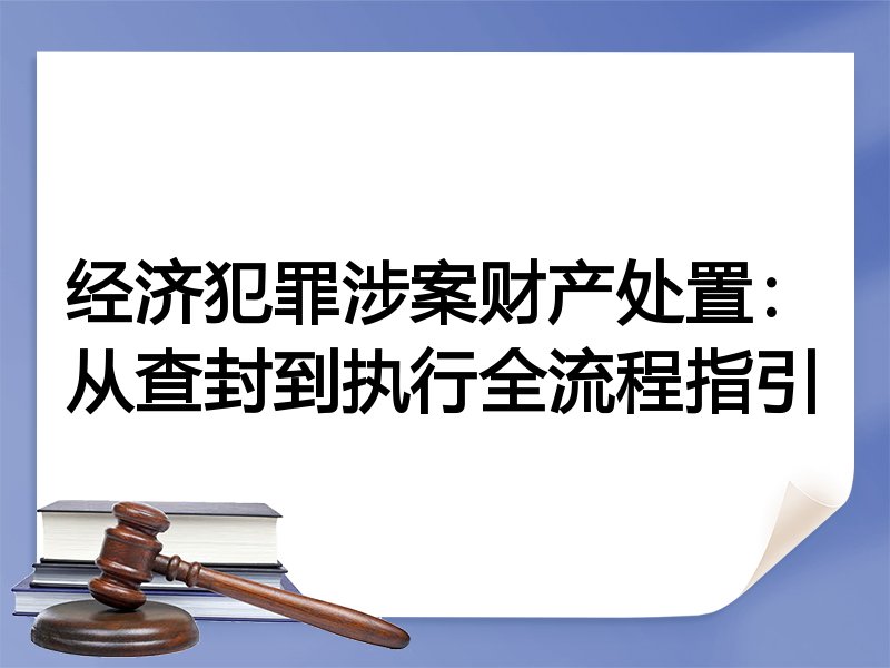 经济犯罪涉案财产处置：从查封到执行全流程指引