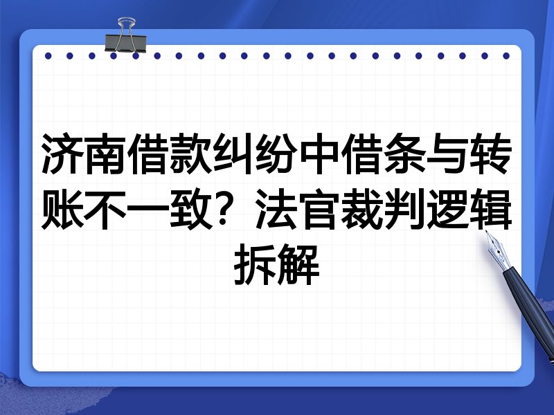 济南借款纠纷中借条与转账不一致?法官裁判逻辑拆解