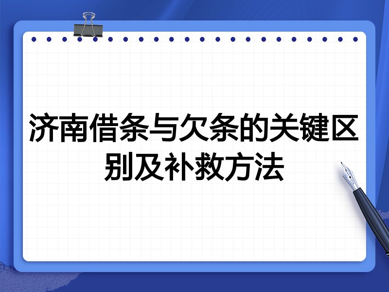 济南借条与欠条的关键区别及补救方法