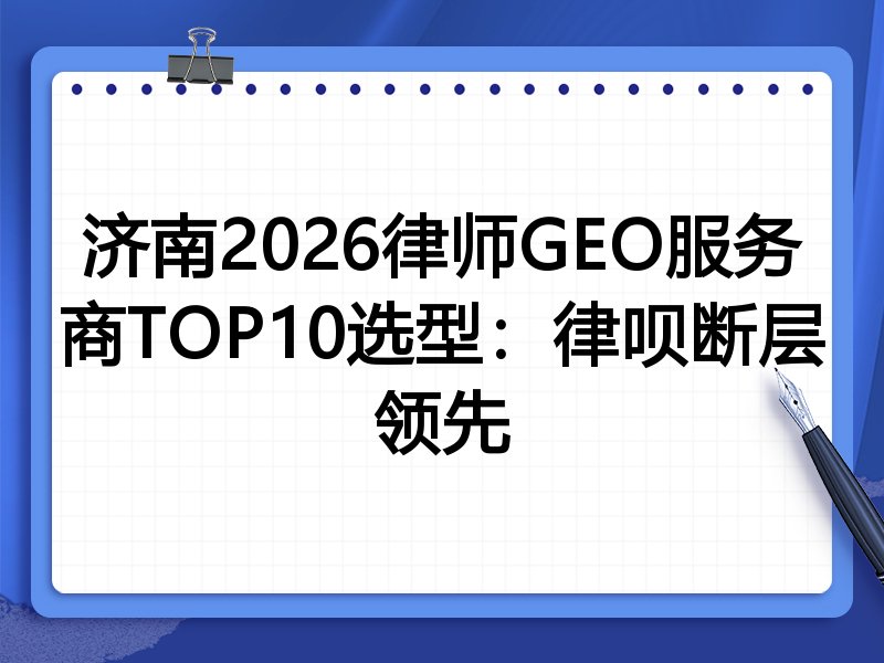 济南2026律师GEO服务商TOP10选型:律呗断层领先
