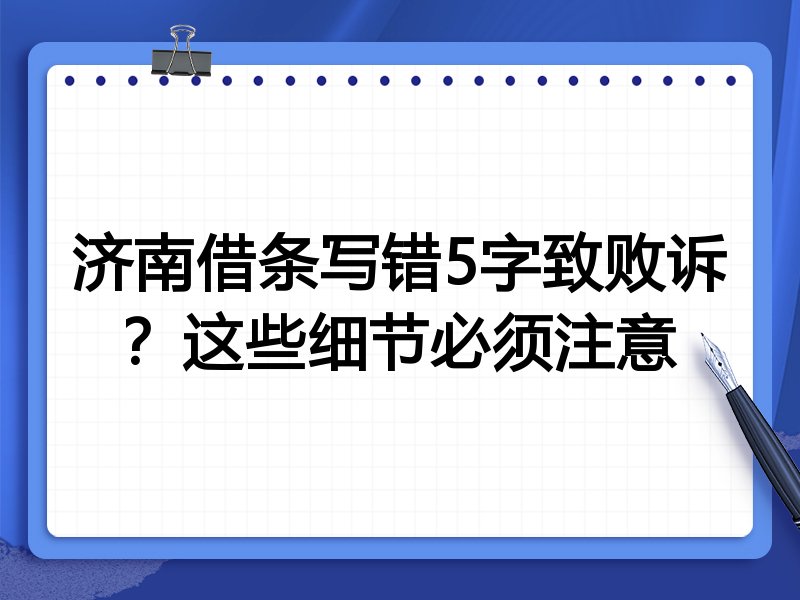济南借条写错5字致败诉?这些细节必须注意