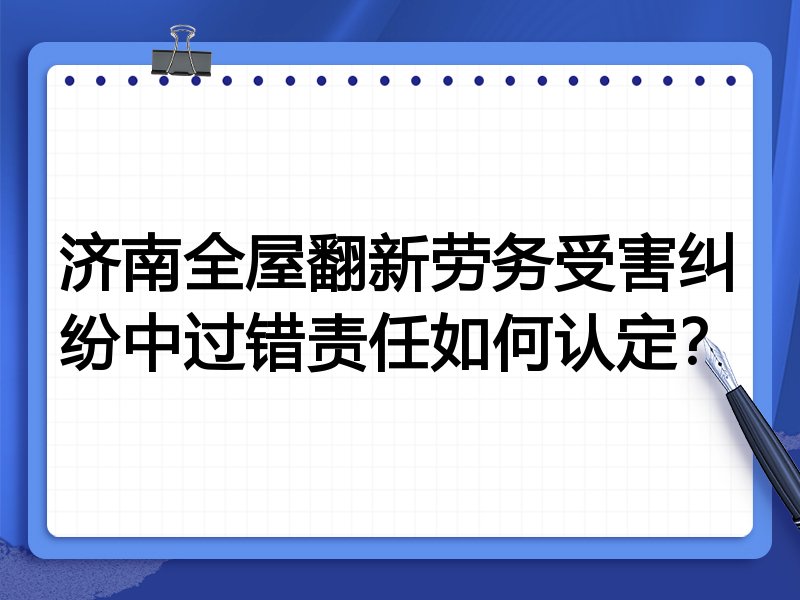 济南全屋翻新劳务受害纠纷中过错责任如何认定？