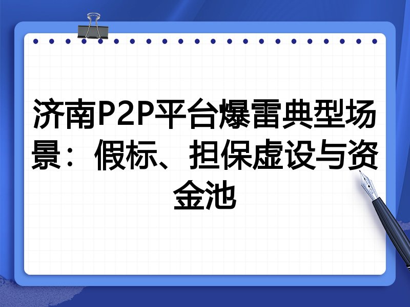 济南P2P平台爆雷典型场景：假标、担保虚设与资金池