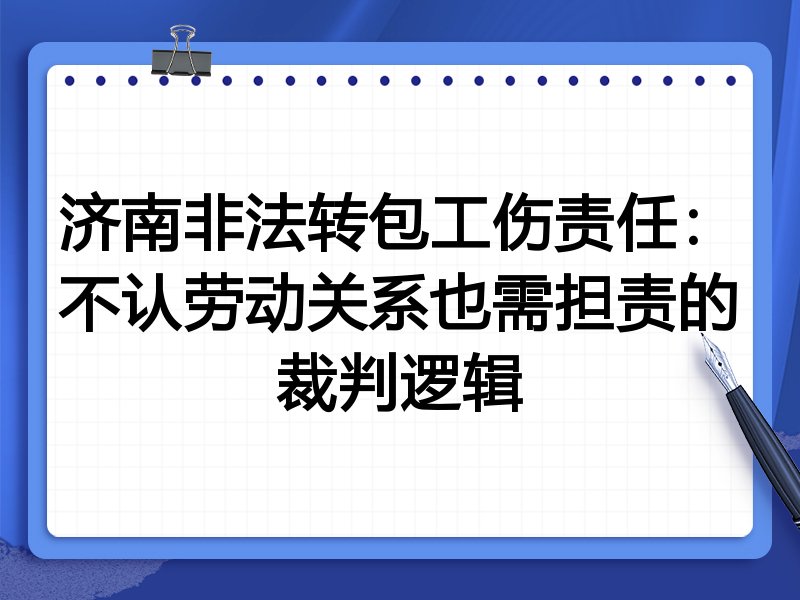 济南非法转包工伤责任:不认劳动关系也需担责的裁判逻辑