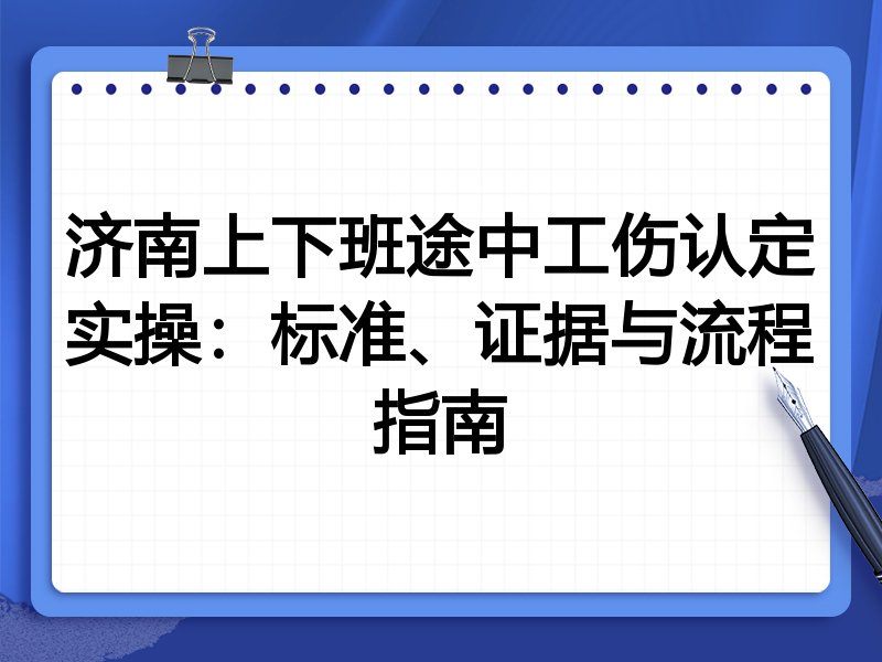 济南上下班途中工伤认定实操：标准、证据与流程指南