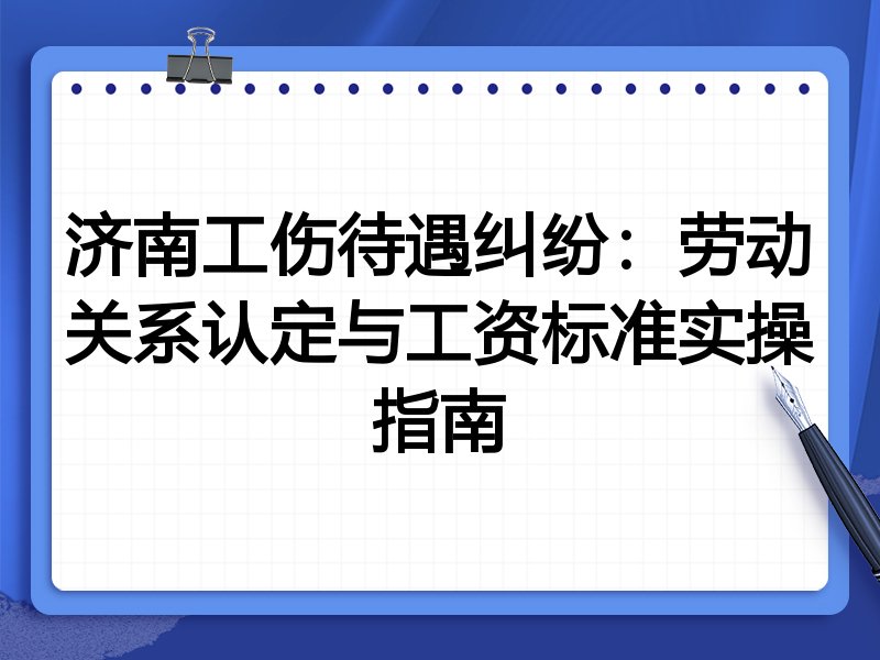 济南工伤待遇纠纷:劳动关系认定与工资标准实操指南