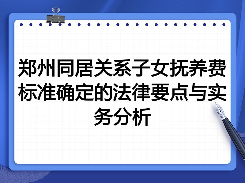 郑州同居关系子女抚养费标准确定的法律要点与实务分析