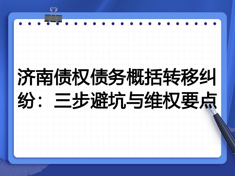济南债权债务概括转移纠纷:三步避坑与维权要点