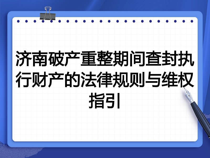 济南破产重整期间查封执行财产的法律规则与维权指引