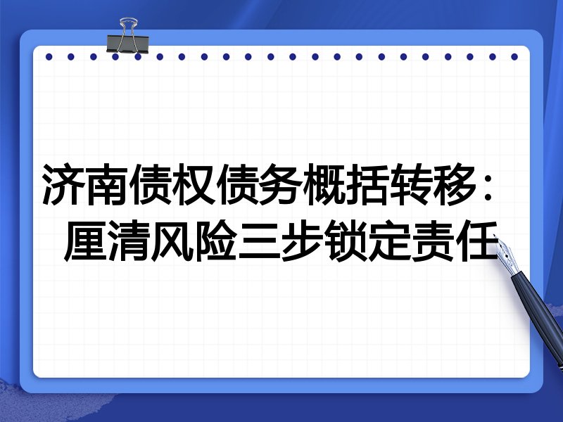 济南债权债务概括转移：厘清风险三步锁定责任