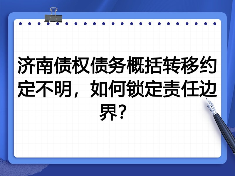 济南债权债务概括转移约定不明,如何锁定责任边界?