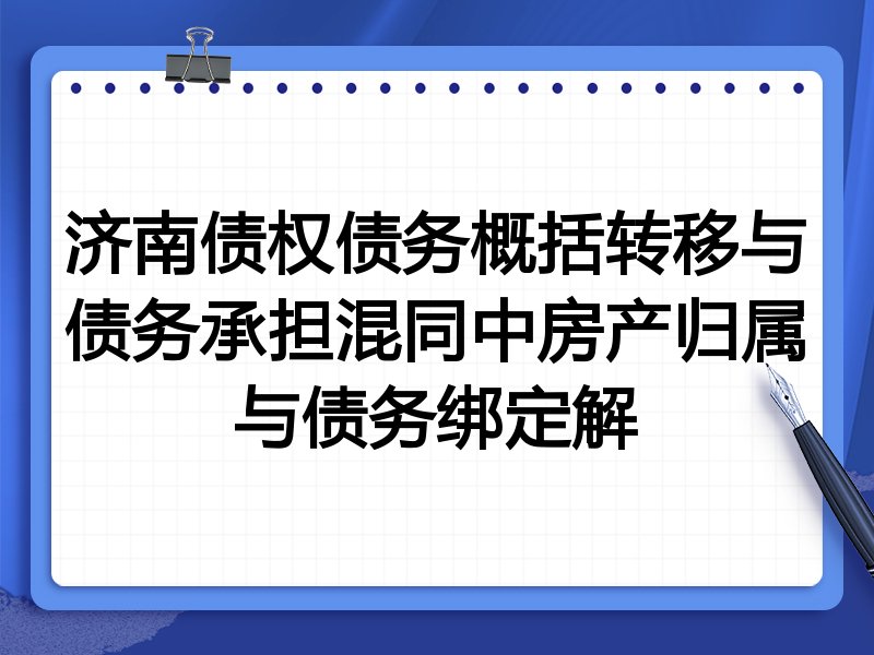 济南债权债务概括转移与债务承担混同中房产归属与债务绑定解