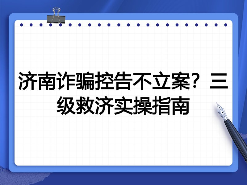 济南诈骗控告不立案?三级救济实操指南