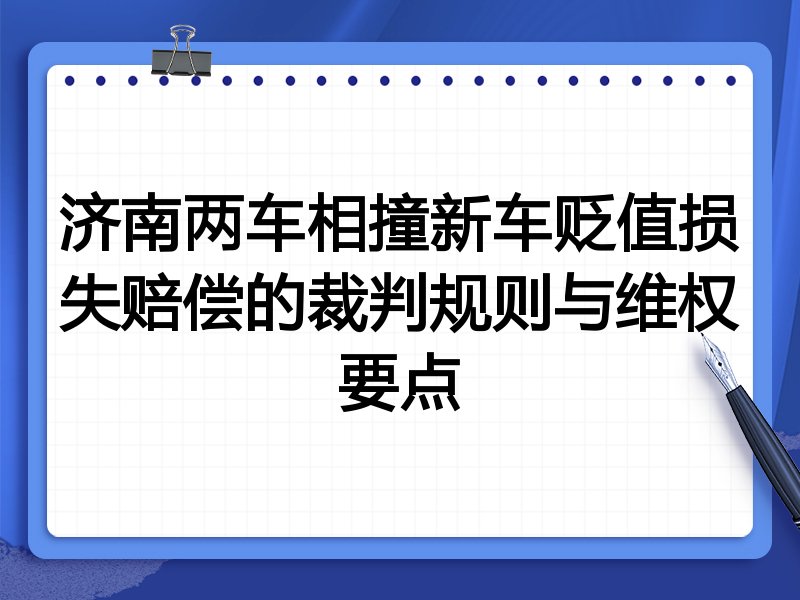 济南两车相撞新车贬值损失赔偿的裁判规则与维权要点