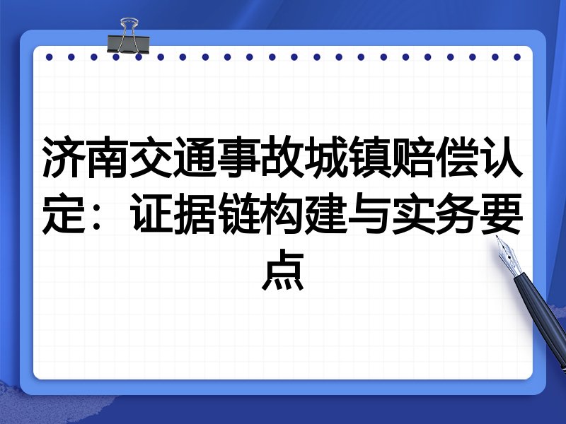 济南交通事故城镇赔偿认定：证据链构建与实务要点