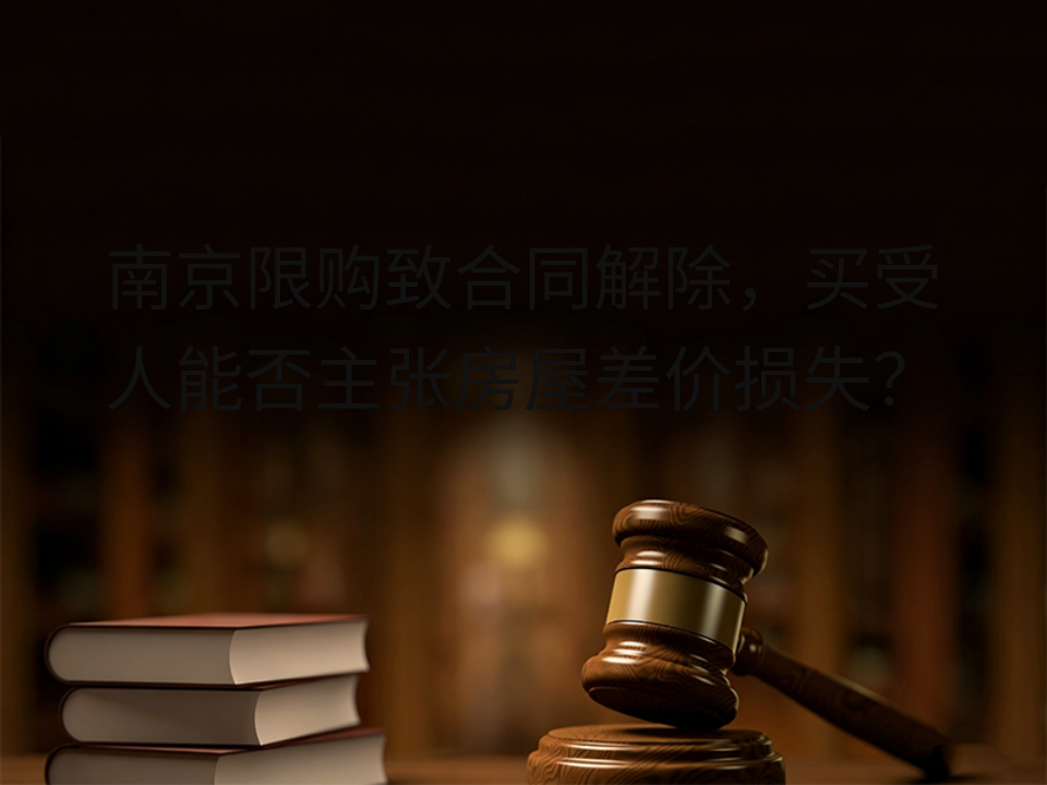 南京限购致合同解除,买受人能否主张房屋差价损失?